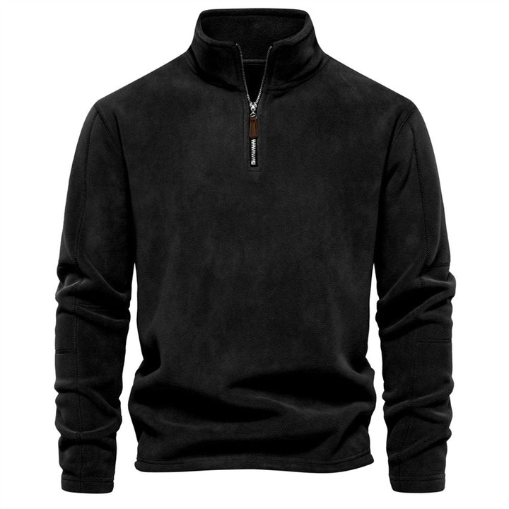 Charlie | Men's Fleece Quarter-Zip Jumper Relaxed Fit Stand Collar