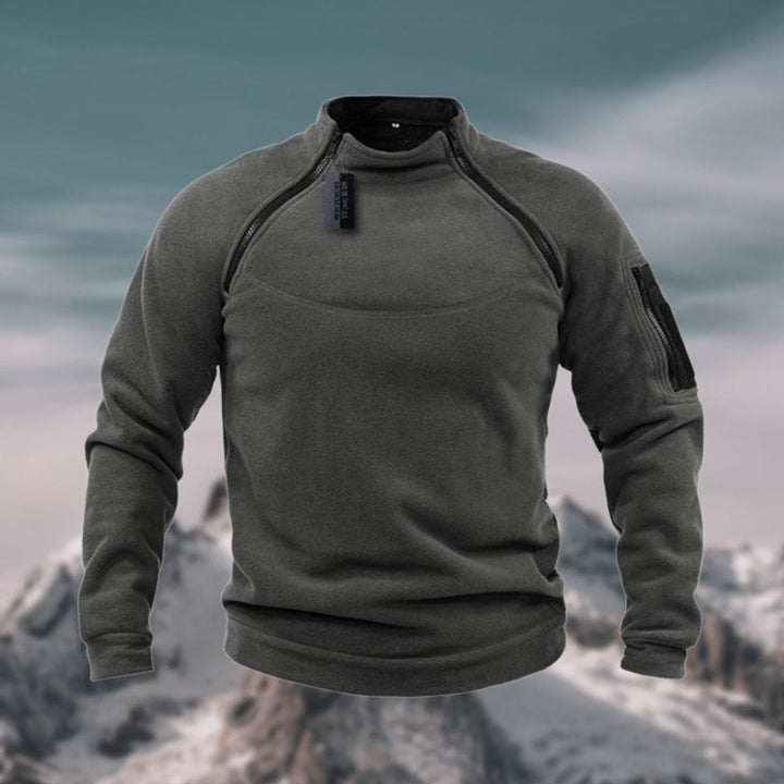 William | Men's Fleece Quarter-Zip Jumper Stand Collar Pullover