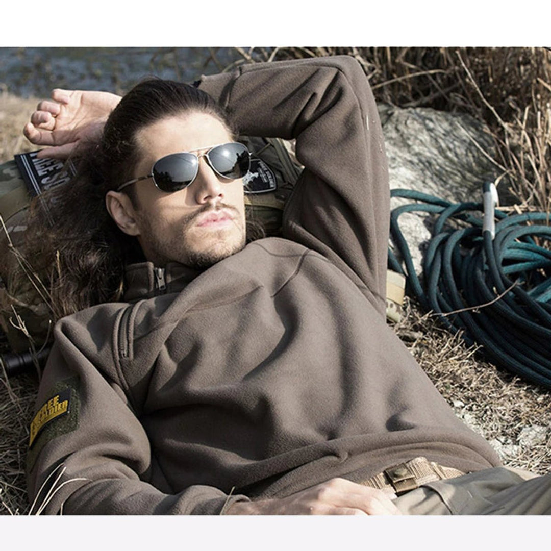 William | Men's Fleece Quarter-Zip Jumper Stand Collar Pullover