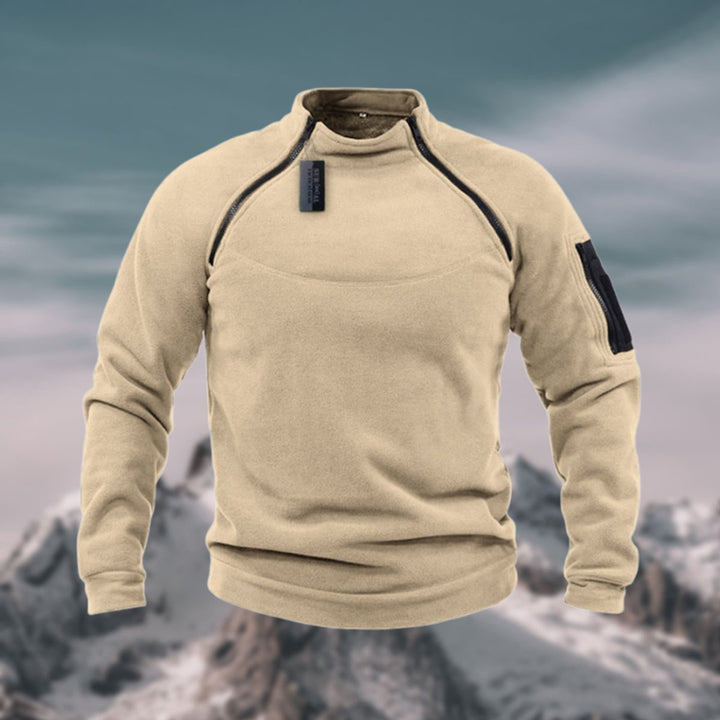 William | Men's Fleece Quarter-Zip Jumper Stand Collar Pullover