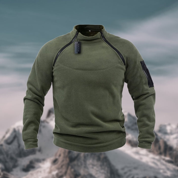 William | Men's Fleece Quarter-Zip Jumper Stand Collar Pullover