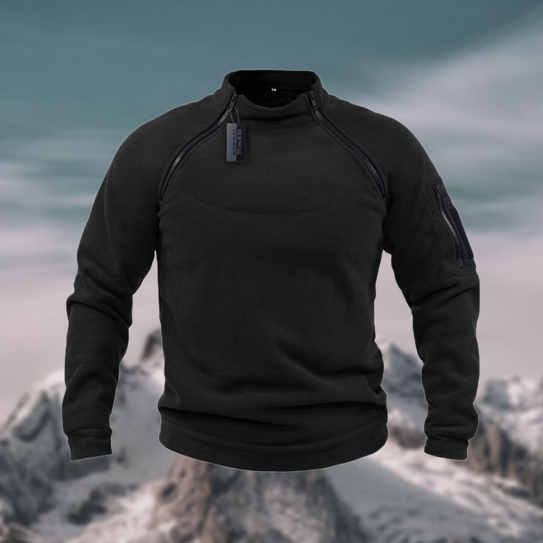 William | Men's Fleece Quarter-Zip Jumper Stand Collar Pullover