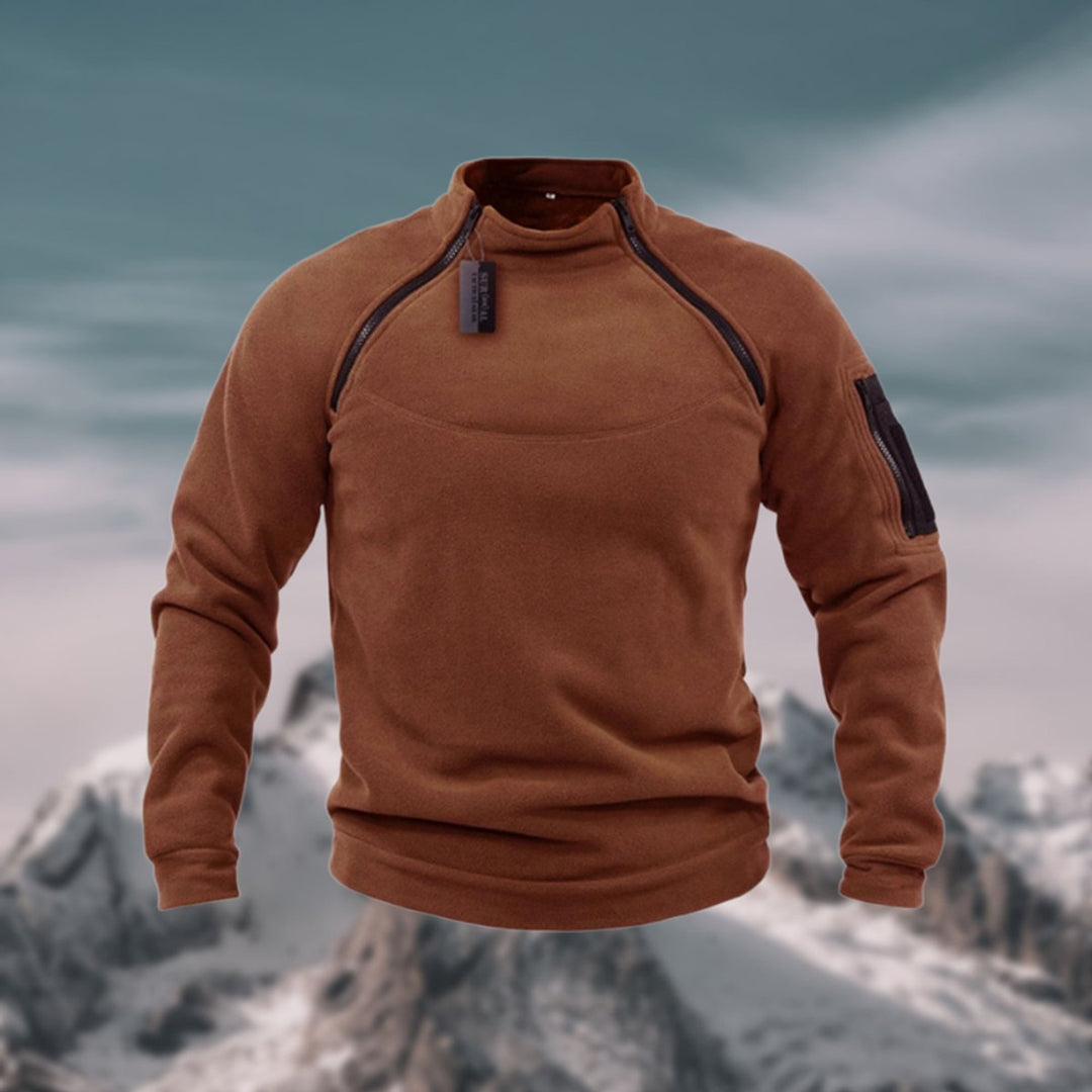 William | Men's Fleece Quarter-Zip Jumper Stand Collar Pullover