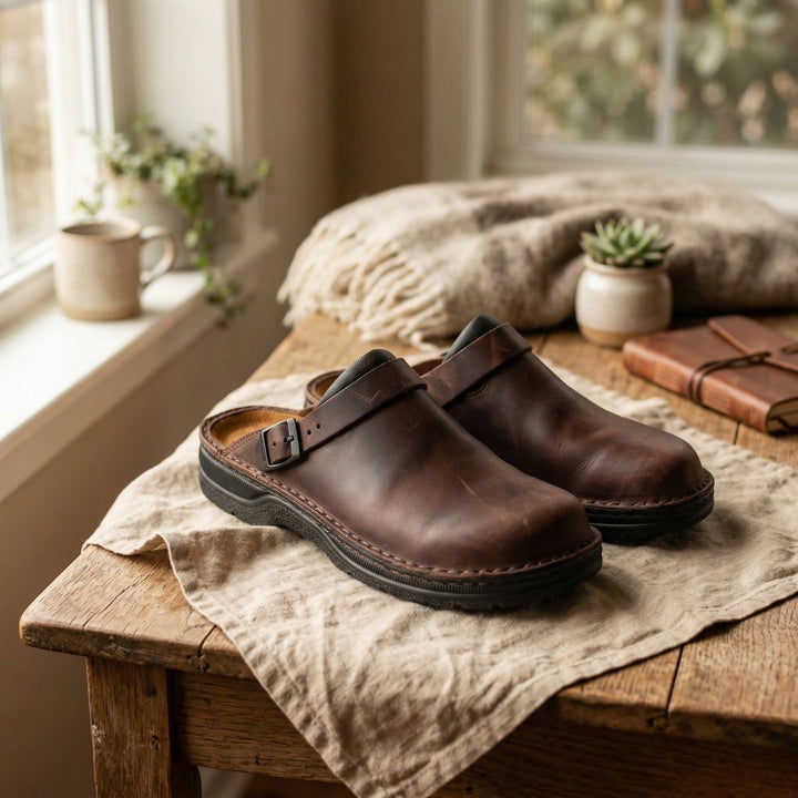 William | Men's Full-Grain Leather Chelsea Boots Slip-On Clogs