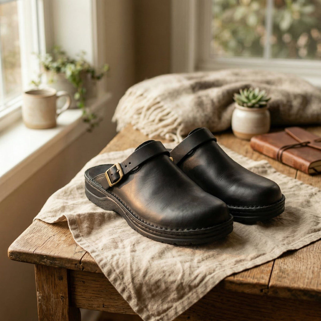 William | Men's Full-Grain Leather Chelsea Boots Slip-On Clogs