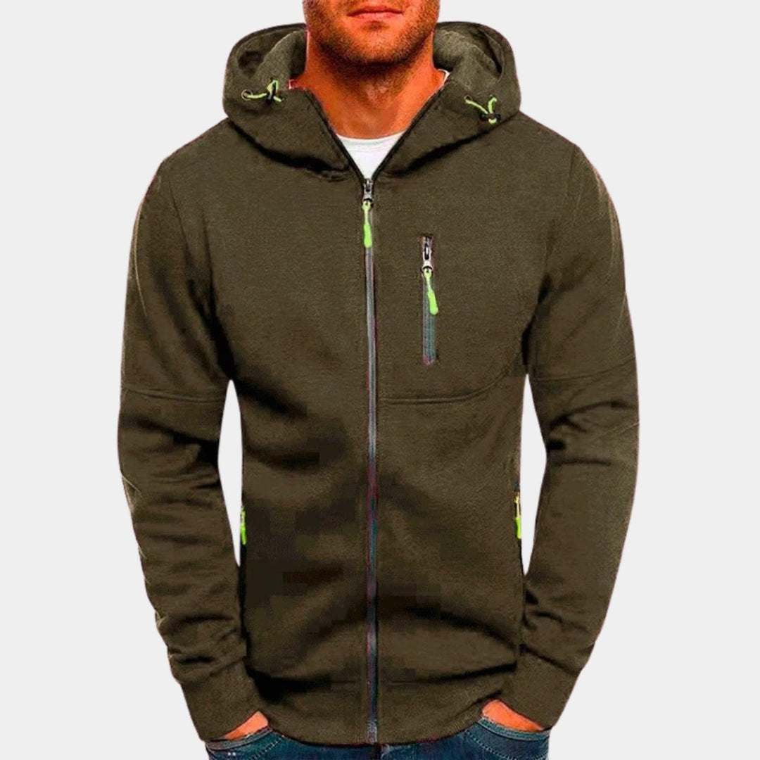 Freddie | Men's Full Zip Fleece Hoodie Zip Pockets Drawstring Hood