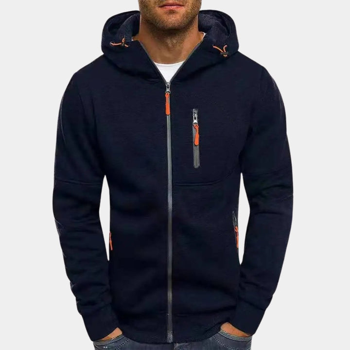Freddie | Men's Full Zip Fleece Hoodie Zip Pockets Drawstring Hood
