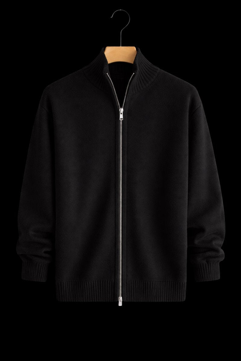 Jack | Men's Full-Zip Knit Bomber Jacket Structured Ribbed Cardigan