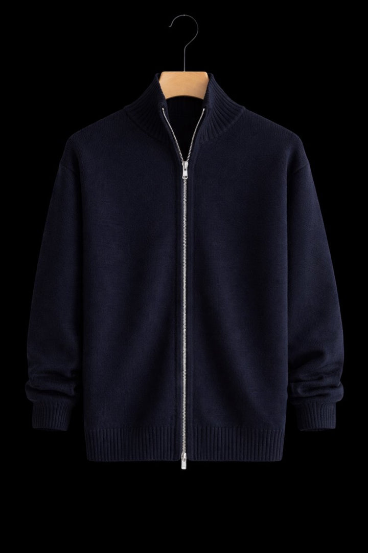 Jack | Men's Full-Zip Knit Bomber Jacket Structured Ribbed Cardigan