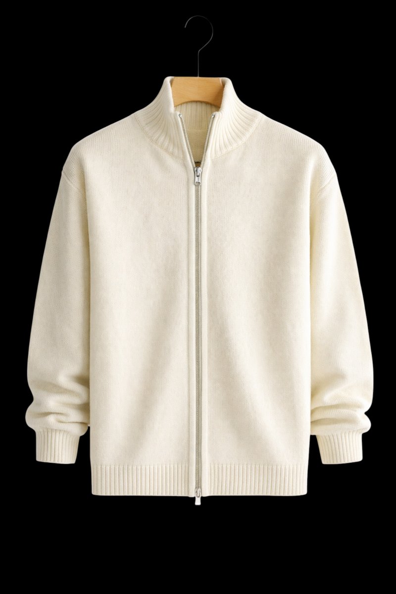 Jack | Men's Full-Zip Knit Bomber Jacket Structured Ribbed Cardigan