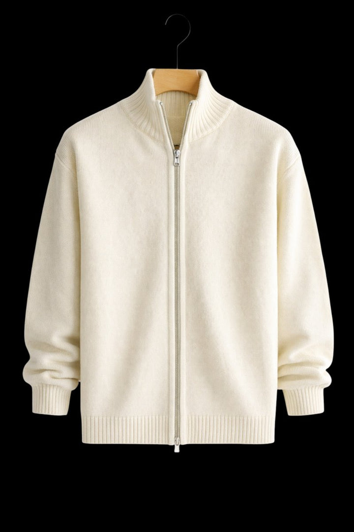 Jack | Men's Full-Zip Knit Bomber Jacket Structured Ribbed Cardigan