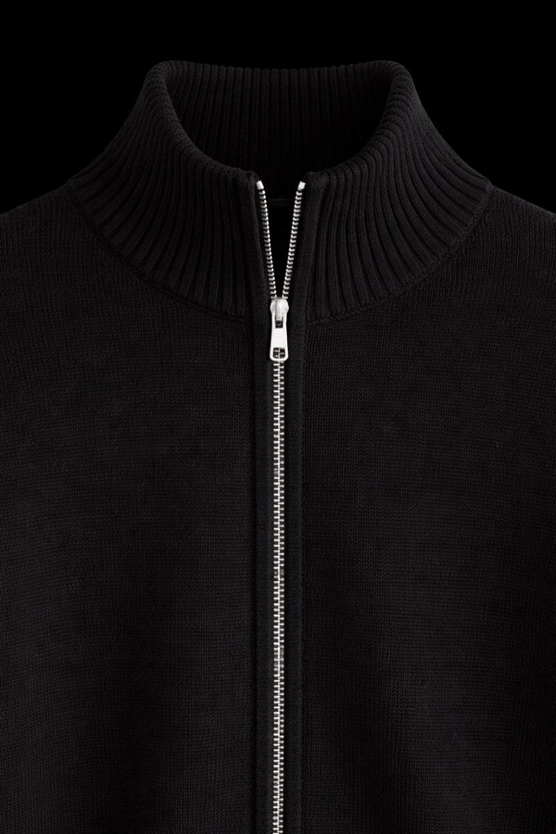 Jack | Men's Full-Zip Knit Bomber Jacket Structured Ribbed Cardigan