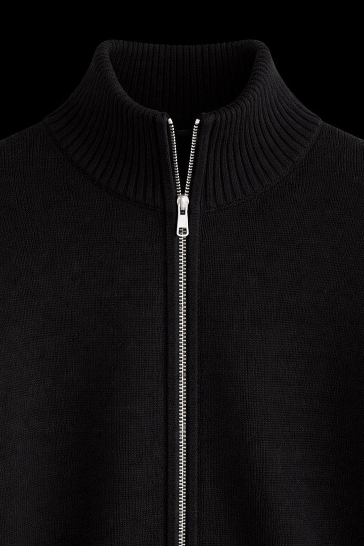 Jack | Men's Full-Zip Knit Bomber Jacket Structured Ribbed Cardigan