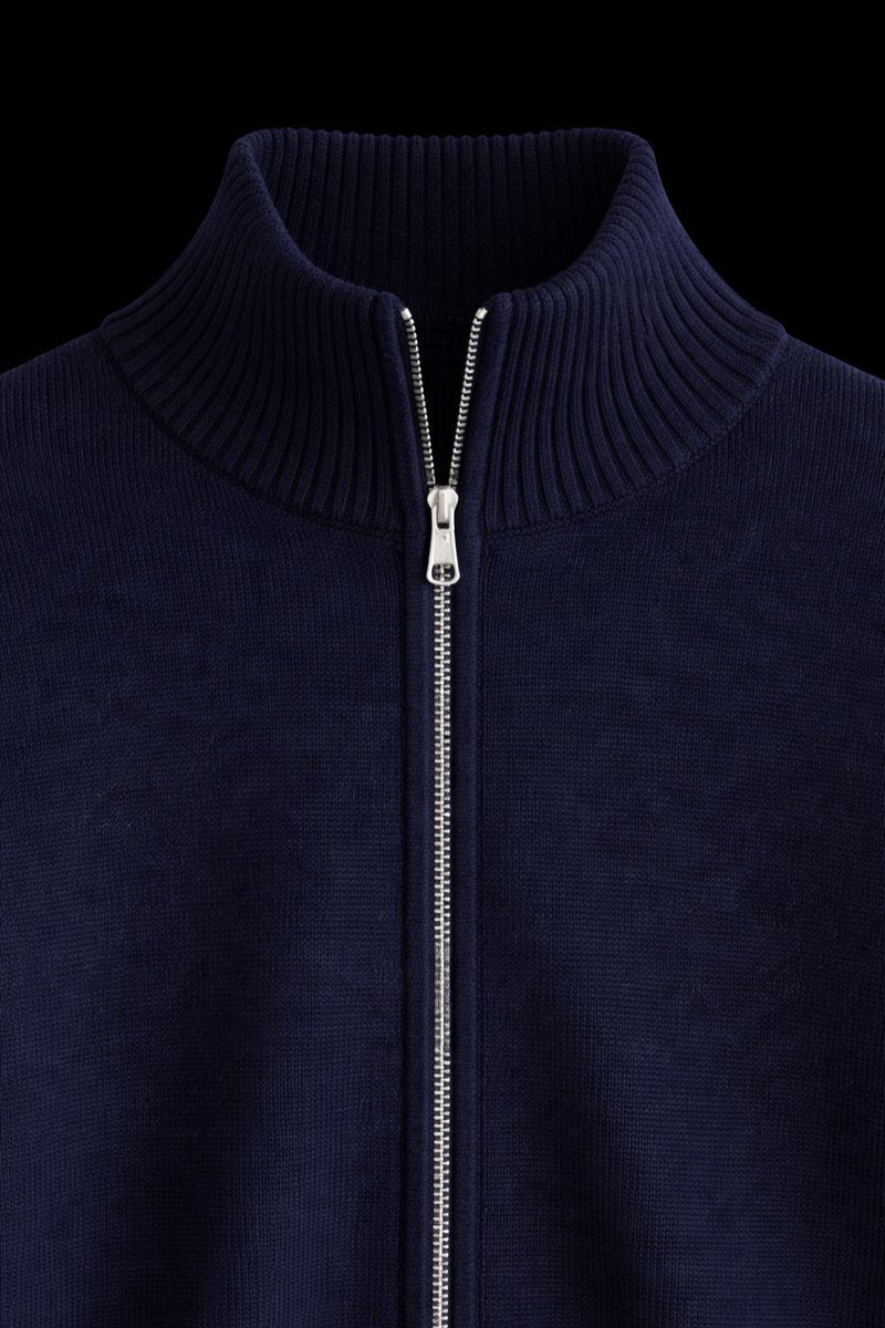 Jack | Men's Full-Zip Knit Bomber Jacket Structured Ribbed Cardigan