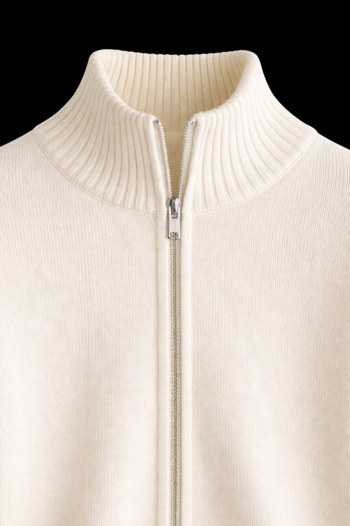 Jack | Men's Full-Zip Knit Bomber Jacket Structured Ribbed Cardigan