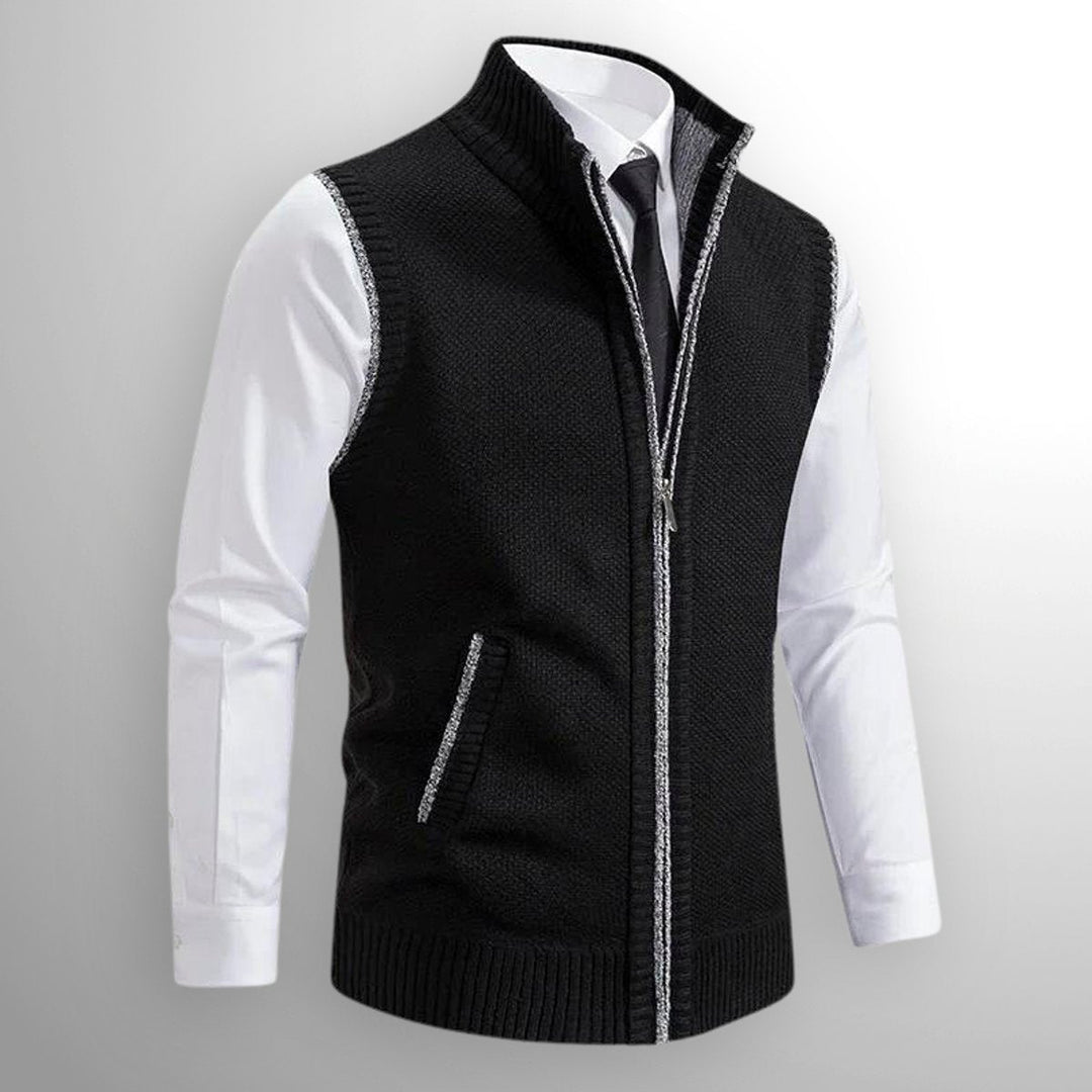 Muhammad | Men's Full-Zip Knitted Cardigan Sleeveless Lambswool Gilet