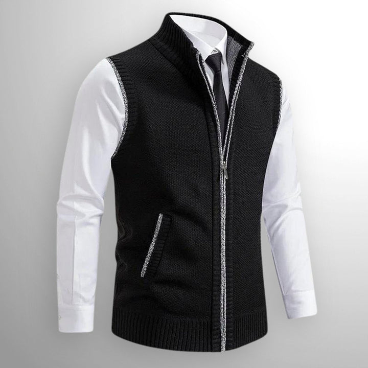 Muhammad | Men's Full-Zip Knitted Cardigan Sleeveless Lambswool Gilet