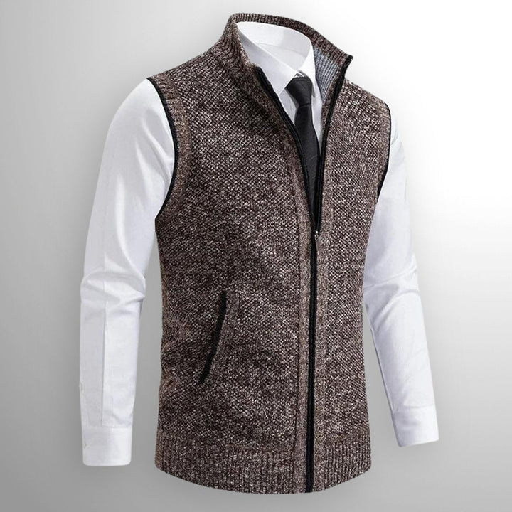 Muhammad | Men's Full-Zip Knitted Cardigan Sleeveless Lambswool Gilet