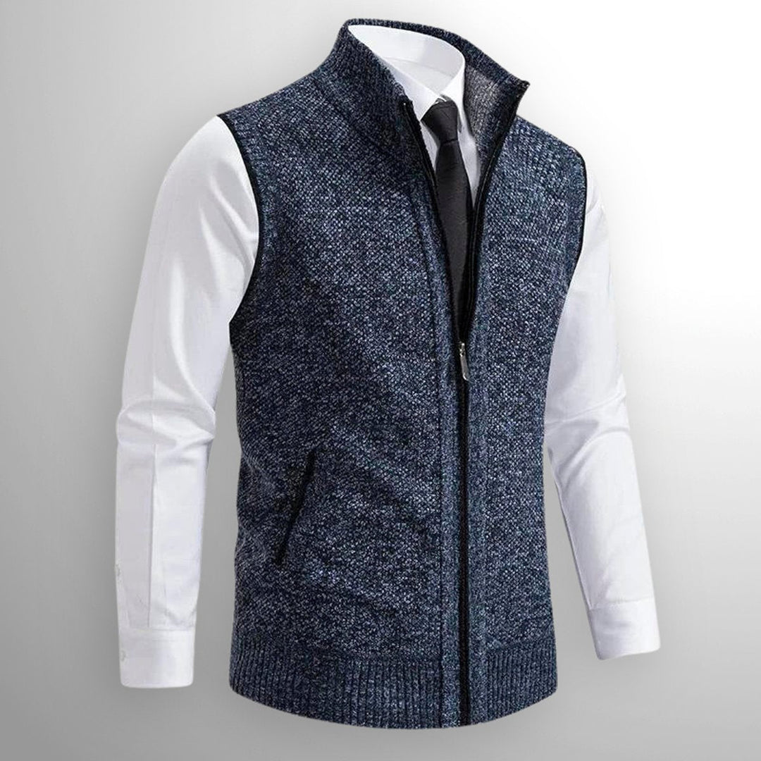 Muhammad | Men's Full-Zip Knitted Cardigan Sleeveless Lambswool Gilet