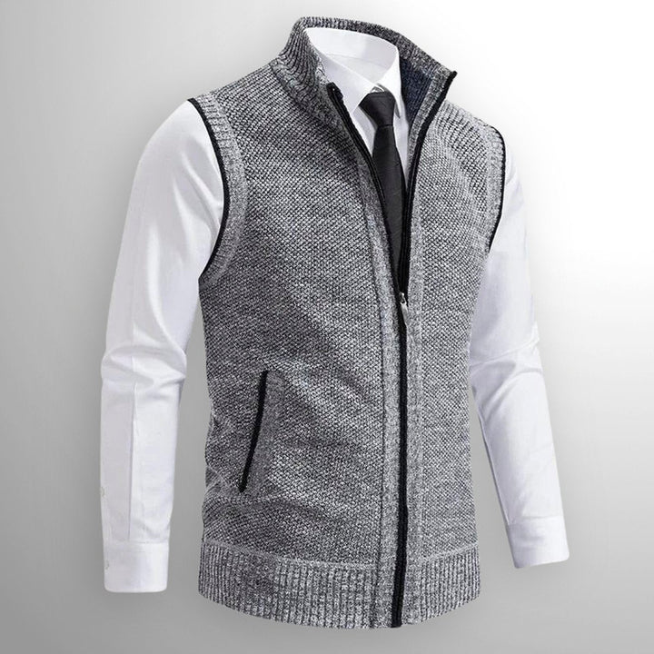 Muhammad | Men's Full-Zip Knitted Cardigan Sleeveless Lambswool Gilet