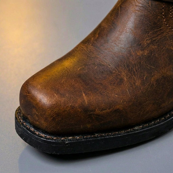 Edward | Men's Genuine Leather Harness Knee-High Western Boots