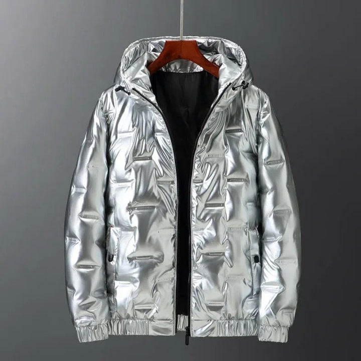 Edward | Men's Gloss Puffer Hooded Waterproof Jacket Bomber Coat