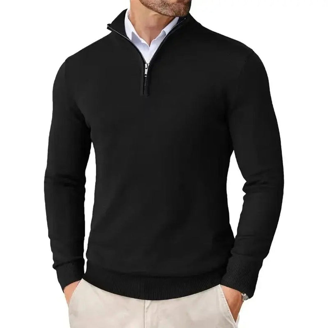 Edward | Men's Half-Zip Knitted Jumper Slim-Fit Quarter-Zip Pullover