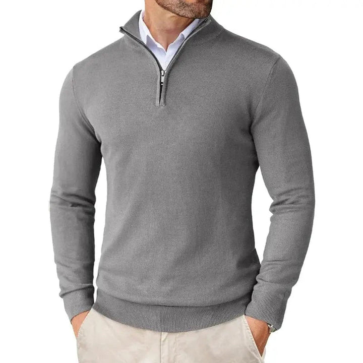 Edward | Men's Half-Zip Knitted Jumper Slim-Fit Quarter-Zip Pullover