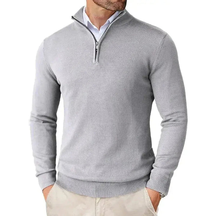 Edward | Men's Half-Zip Knitted Jumper Slim-Fit Quarter-Zip Pullover