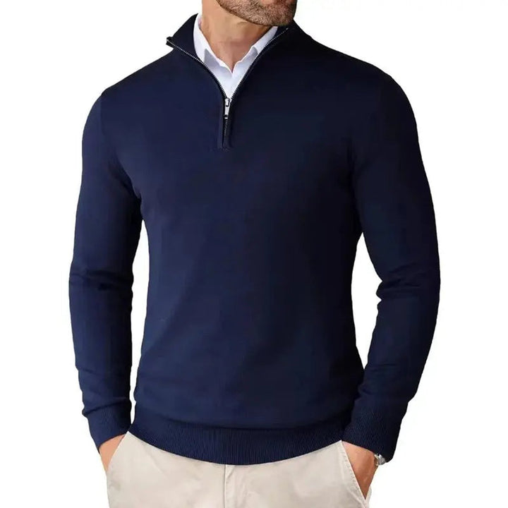 Edward | Men's Half-Zip Knitted Jumper Slim-Fit Quarter-Zip Pullover