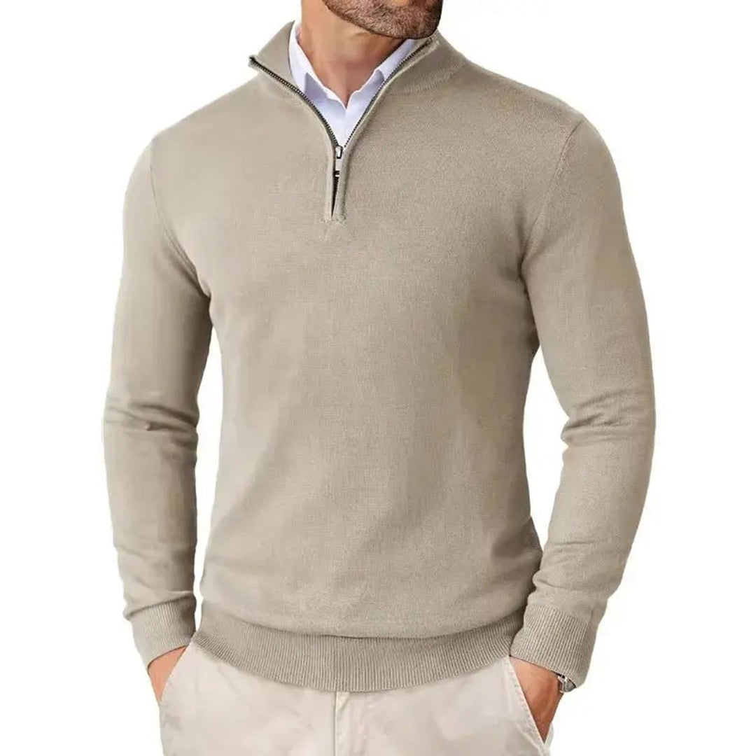 Edward | Men's Half-Zip Knitted Jumper Slim-Fit Quarter-Zip Pullover