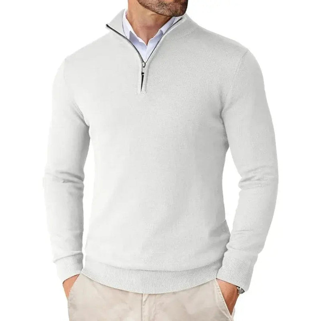 Edward | Men's Half-Zip Knitted Jumper Slim-Fit Quarter-Zip Pullover