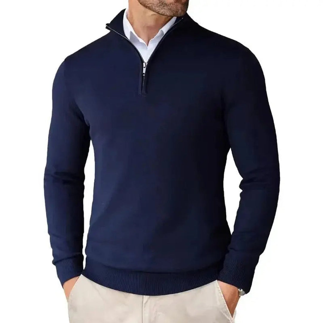 Edward | Men's Half-Zip Knitted Jumper Slim-Fit Quarter-Zip Pullover