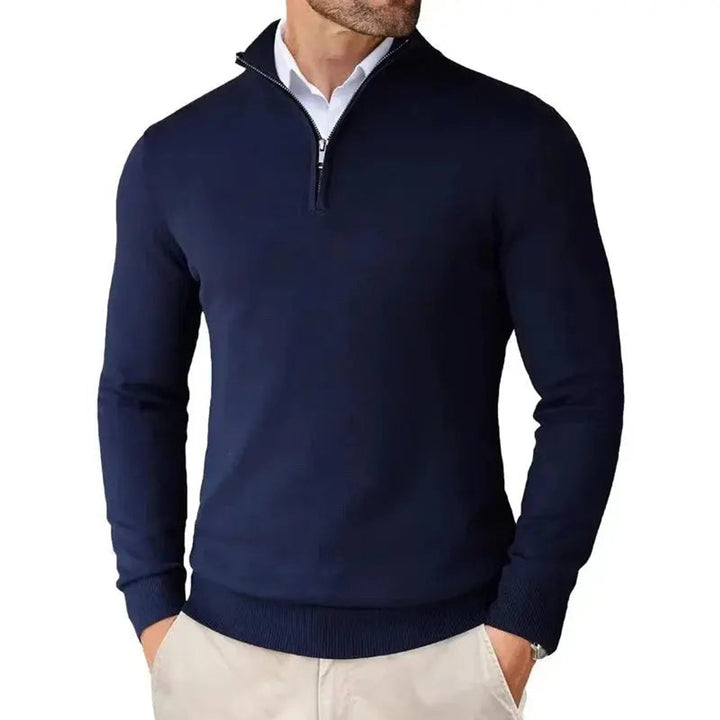 Edward | Men's Half-Zip Knitted Jumper Slim-Fit Quarter-Zip Pullover