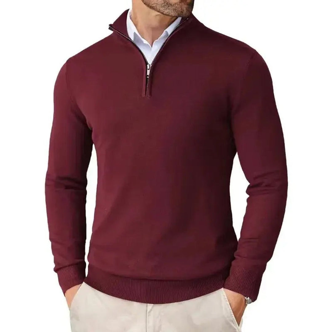Edward | Men's Half-Zip Knitted Jumper Slim-Fit Quarter-Zip Pullover