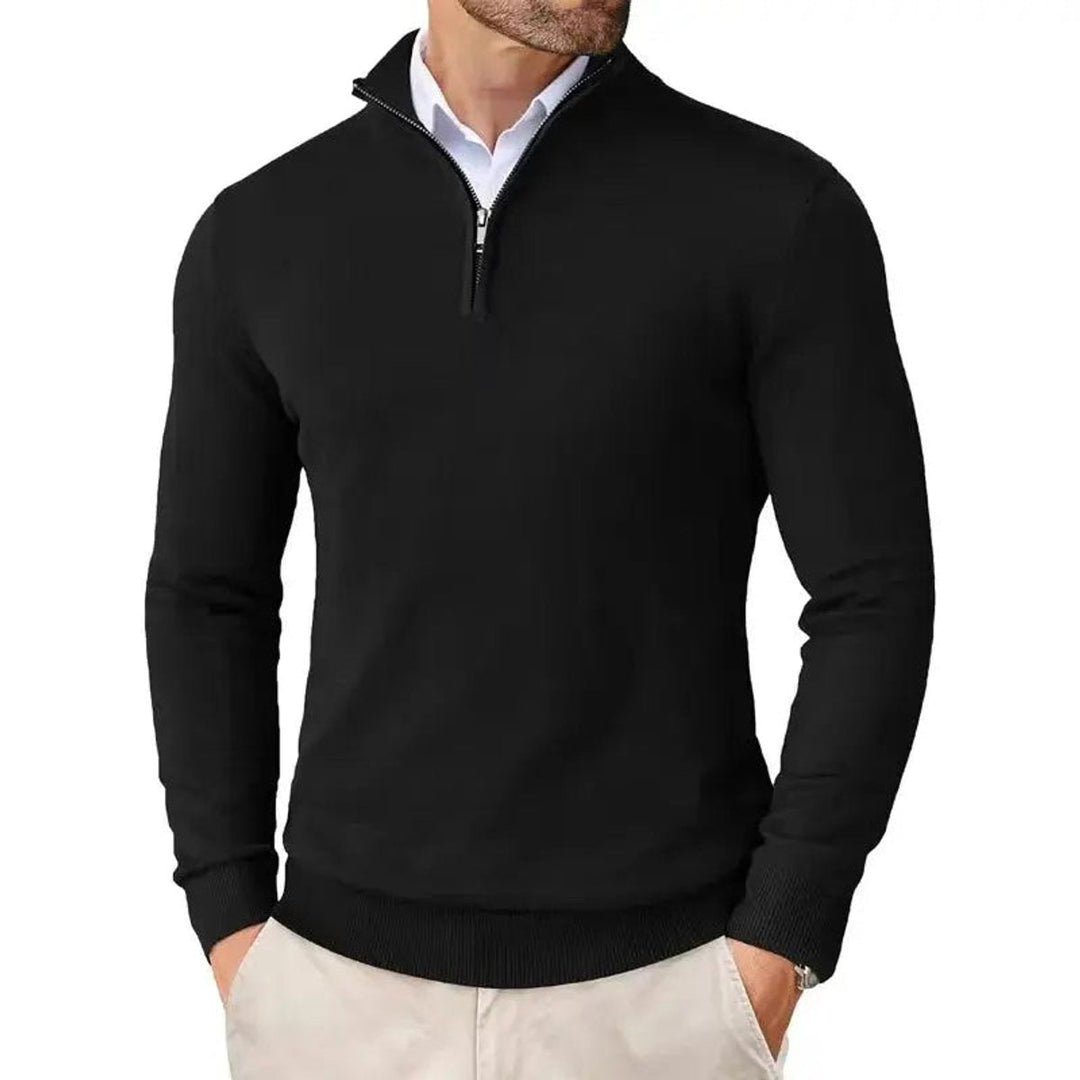 Edward | Men's Half-Zip Knitted Jumper Slim-Fit Quarter-Zip Pullover
