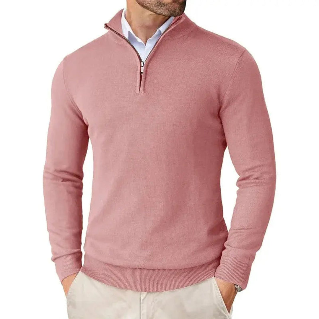 Edward | Men's Half-Zip Knitted Jumper Slim-Fit Quarter-Zip Pullover