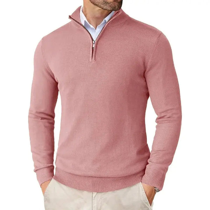 Edward | Men's Half-Zip Knitted Jumper Slim-Fit Quarter-Zip Pullover