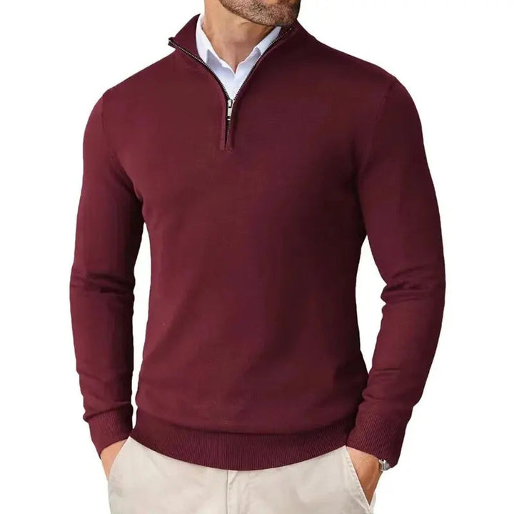 Edward | Men's Half-Zip Knitted Jumper Slim-Fit Quarter-Zip Pullover