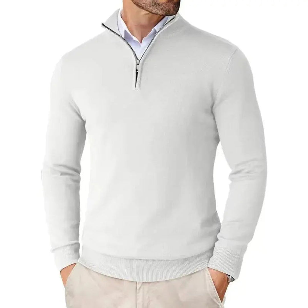 Edward | Men's Half-Zip Knitted Jumper Slim-Fit Quarter-Zip Pullover