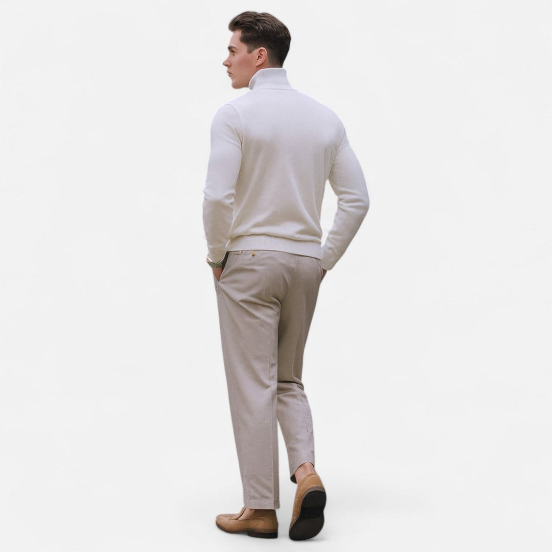 Jacob | Men's Quarter Zip Knitted Jumper Stand Collar Straight Fit
