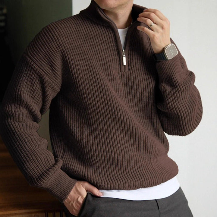 Arthur | Men's Heavyweight Quarter-Zip Ribbed Knit Jumper