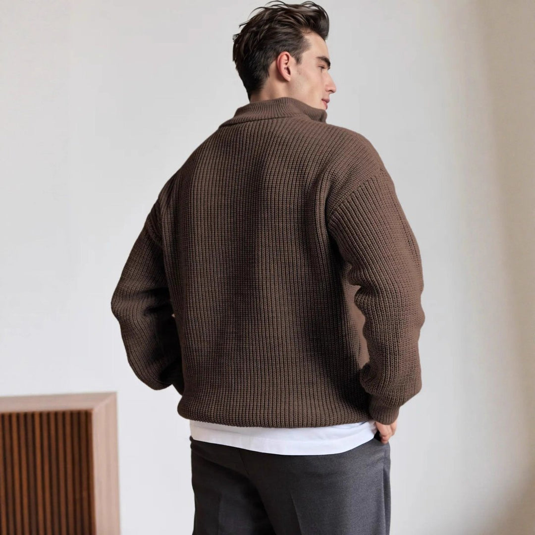 Arthur | Men's Heavyweight Quarter-Zip Ribbed Knit Jumper