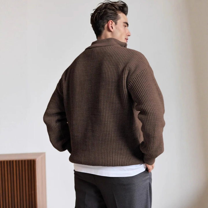 Arthur | Men's Heavyweight Quarter-Zip Ribbed Knit Jumper