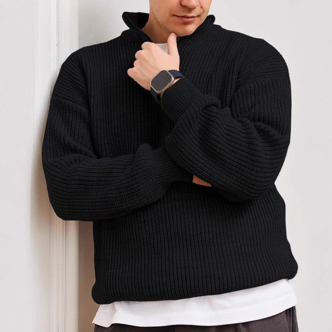 Arthur | Men's Heavyweight Quarter-Zip Ribbed Knit Jumper