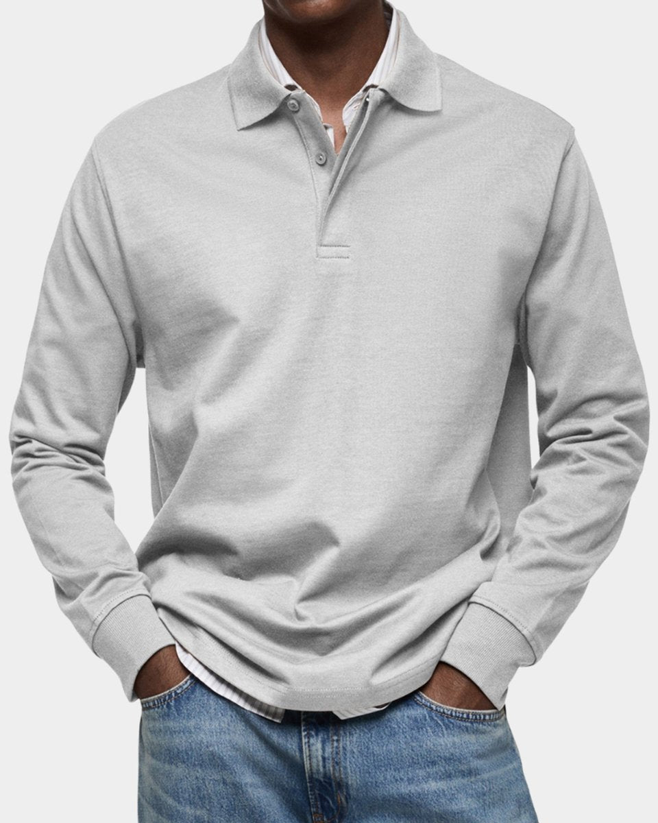 Oliver | Men's Long-Sleeve Polo Shirt Classic Fit Button Placket