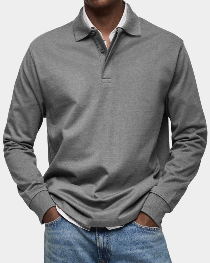 Oliver | Men's Long-Sleeve Polo Shirt Classic Fit Button Placket
