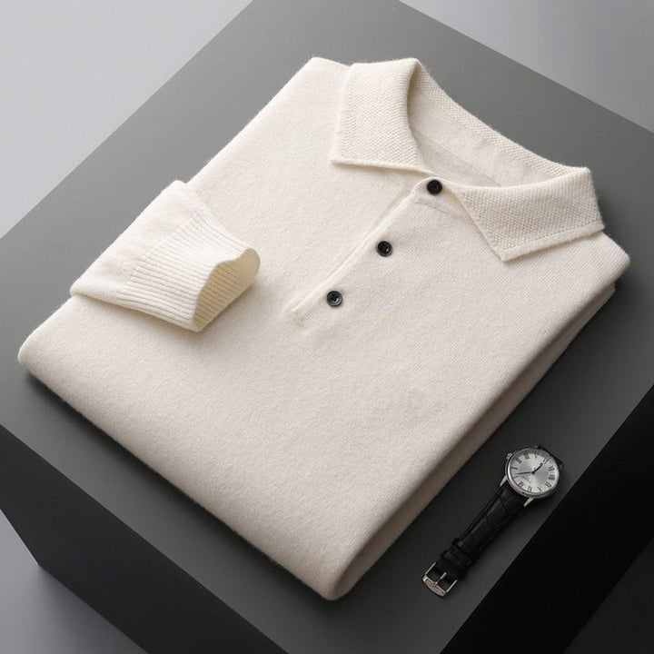 Noah | Men's Henley Long-Sleeve Regular Fit Knit Polo Jumper