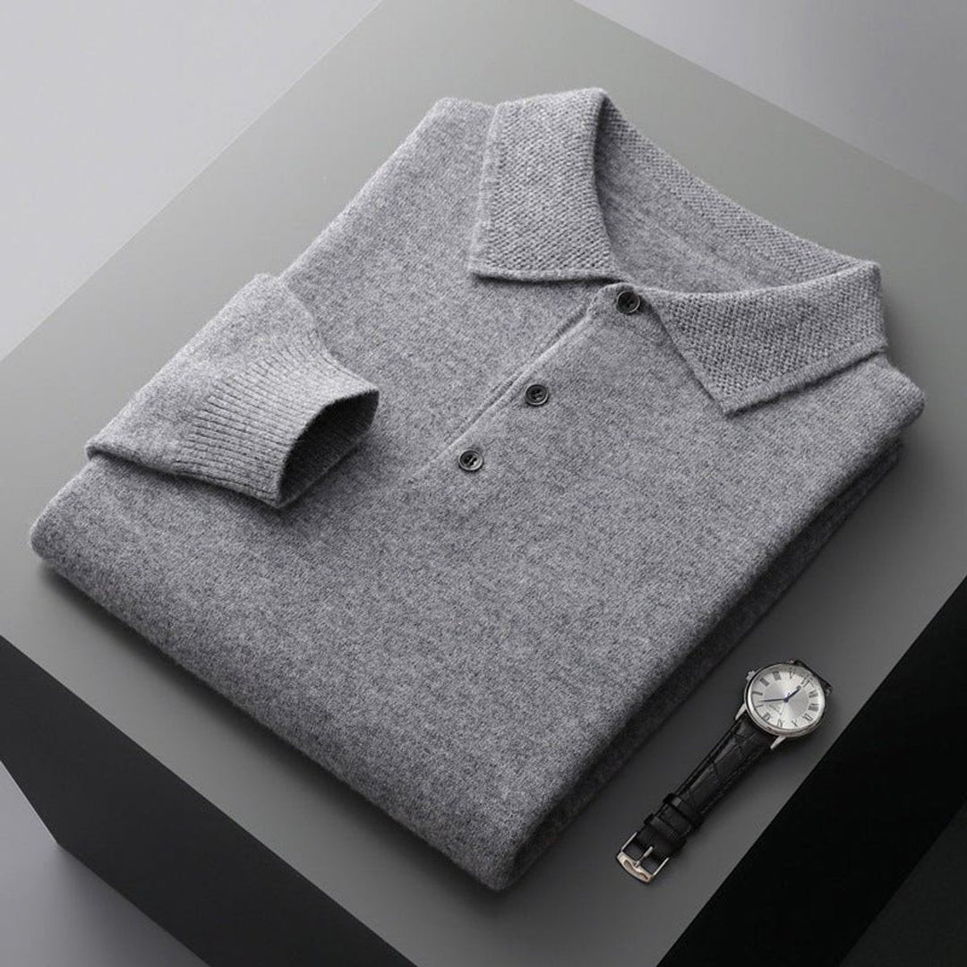 Noah | Men's Henley Long-Sleeve Regular Fit Knit Polo Jumper