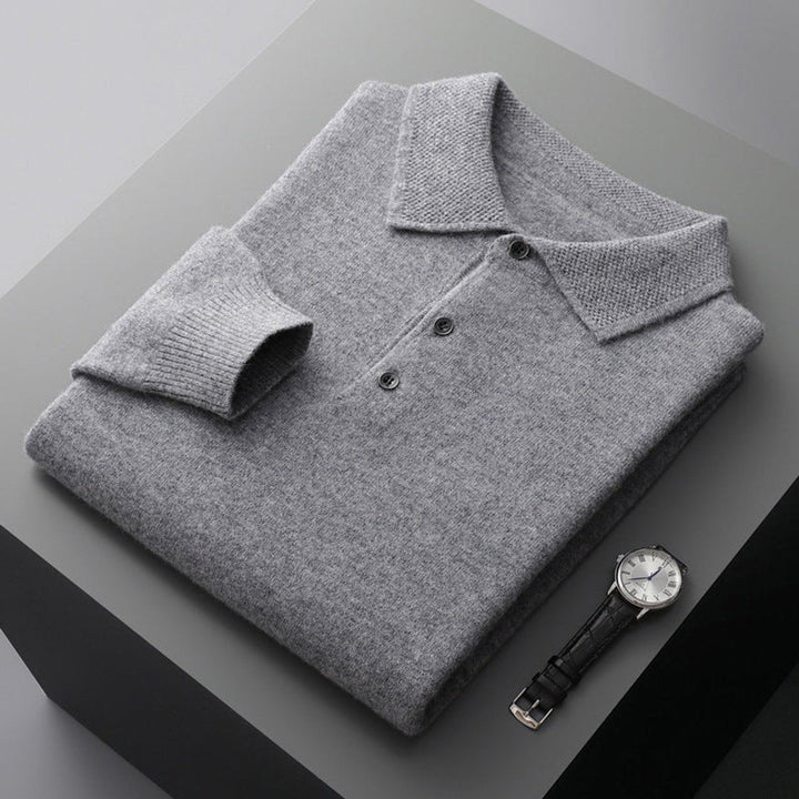 Noah | Men's Henley Long-Sleeve Regular Fit Knit Polo Jumper